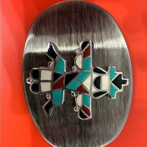 Turquoise Multi-Color Inlay Women's Belt Buckle